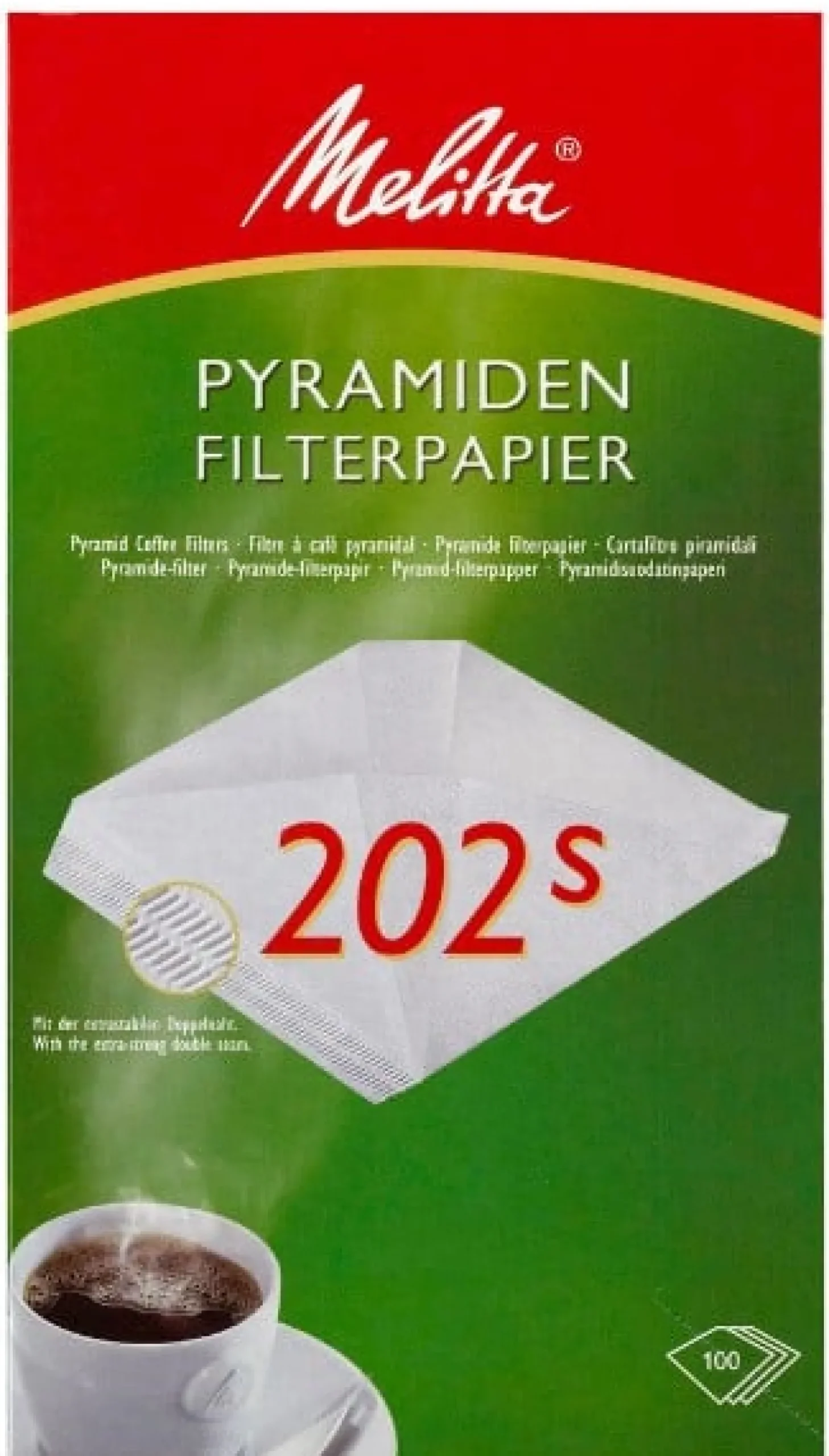 Kaffefilter Melitta 202S, klorfritt, 100 st