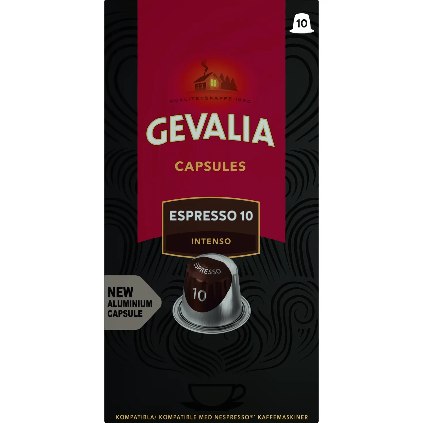 Kaffekapslar Gevalia Espresso 10 Intenso, Nespresso-kompatibla, 10 st