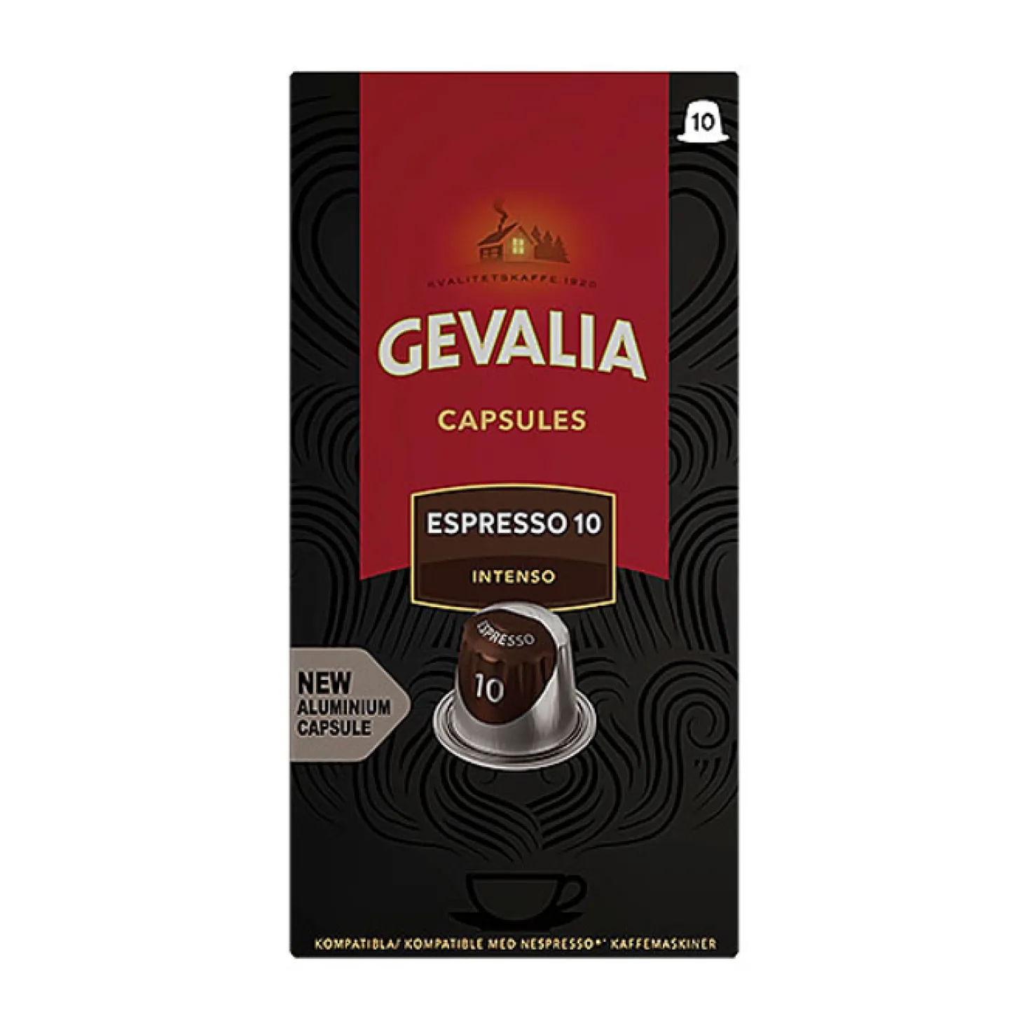 Kaffekapslar Gevalia Espresso 10 Intenso, Nespresso-kompatibla, 10 st
