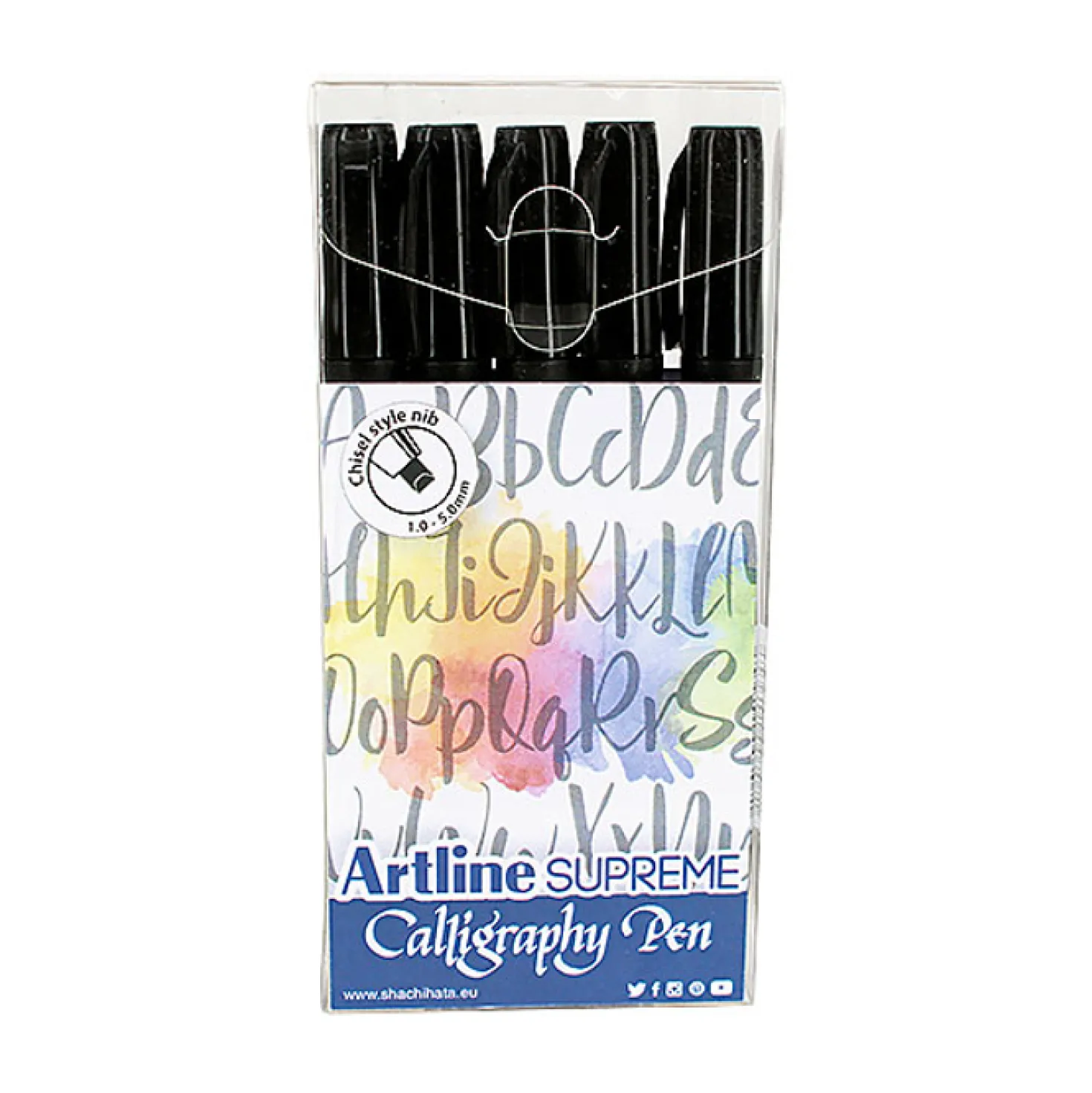 Kalligrafipenna Artline Supreme, 1-5mm, svart, 5 st