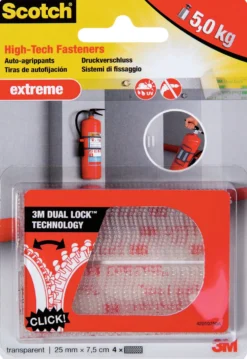 Kardborrband Scotch Extreme Dual Lock, transparent, 25 x 75mm