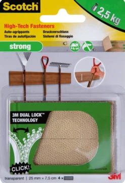 Kardborrband Scotch Strong Dual Lock, transparent, 25x75mm