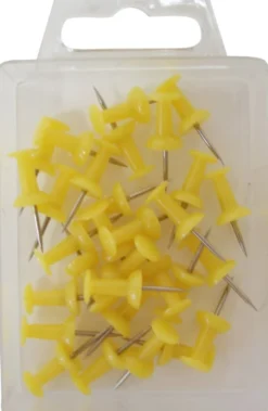 Kartnålar Actual Push-pins, gul, 30 st