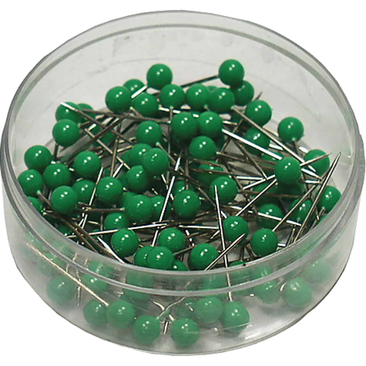 Kartnålar Actual Runda Grön, 4 mm huvud, 20 mm stift, 100 st