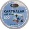 Kartnålar Actual Runda Vita, 20 mm, 100 st