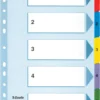 Kartongregister Esselte Mylar A4 1-5, färgkodade flikar