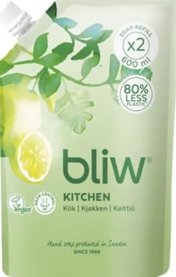 Kökstvål Bliw Refill, lime och vild timjan, 600 ml