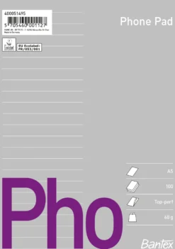 Klammerblock Nordic Office Bantex A5 linjerat, 100 blad, 5-pack