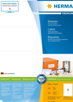 Klisteretiketter Herma Premium, 105 x 70 mm, 800 st