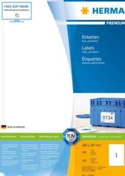Klisteretiketter Herma Premium 4458, 200 x 297 mm, 100 ark