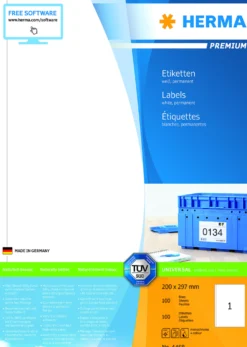 Klisteretiketter Herma Premium 4458, 200 x 297 mm, 100 ark