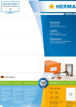 Klisteretiketter Herma Premium, 105 x 48 mm, 1200 st