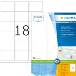Klisteretiketter Herma Premium 63,5x46,6 mm, 1800 st, 100 ark