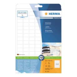 Klisteretiketter Herma 4334 Premium, 25,4x16,9 mm, vit, 25 ark