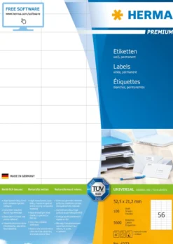 Klisteretiketter Herma Premium, 52,5 x 21,2 mm, 5600 st