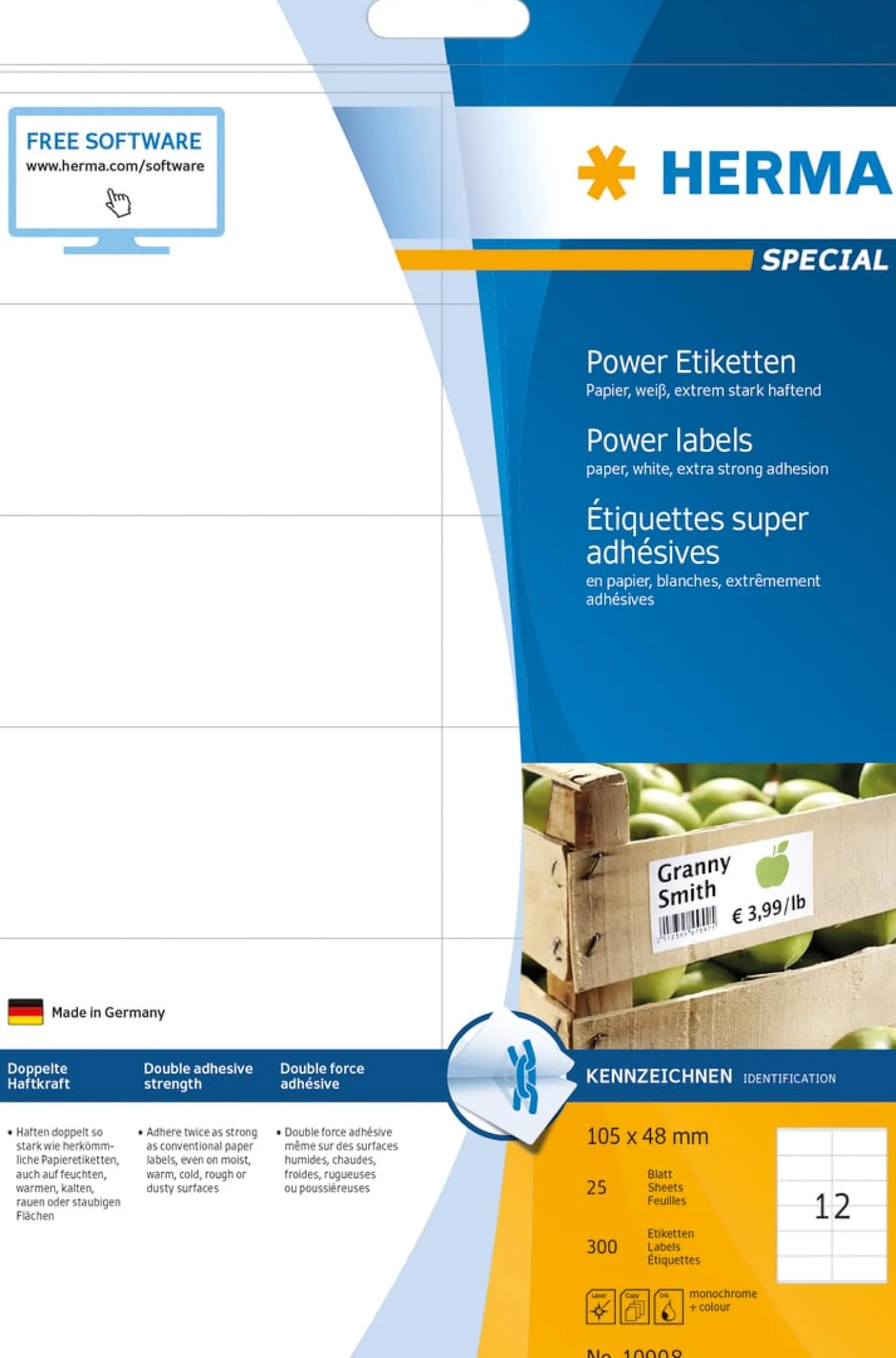Klisteretiketter Herma Special Power, 105x48mm, 300 st