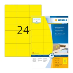 Klisteretikett Herma Special, gul, 70x37mm, 2400 st