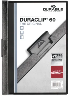 Klämmapp Durable Duraclip A4, 60 ark, svart