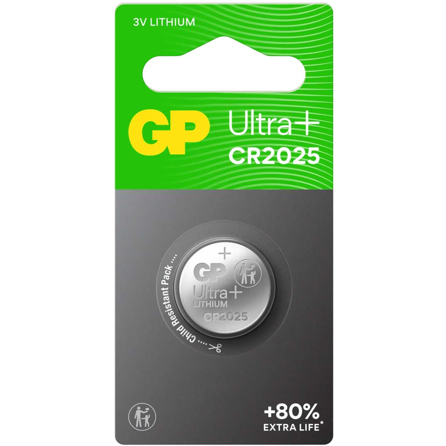 Knappcellsbatteri GP Litium CR2025, 3V