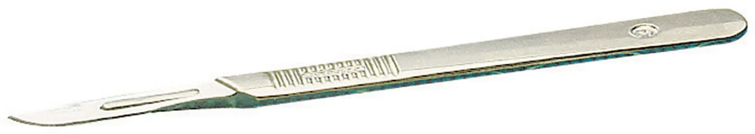 Knivskaft Bngers Paragon 3, skalpellblad 10-15, silver