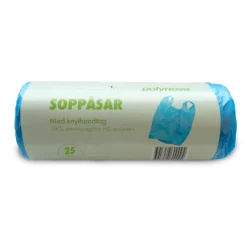 Knytpåse Polynova HDPE 30L, blå, 25 st per rulle