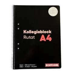 Kollegieblock Kontorab A4 rutat, hålat, 70 blad, 60g