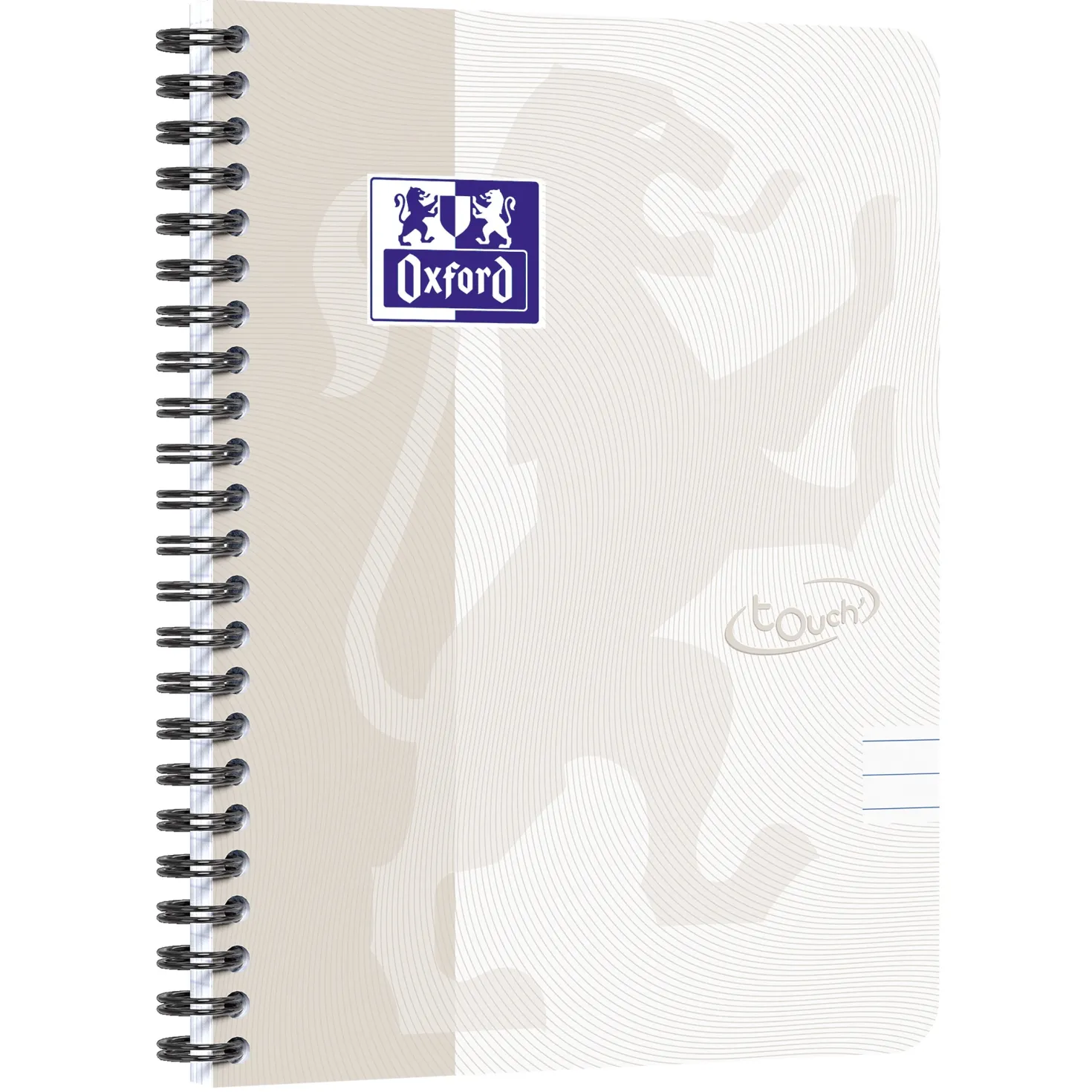 Kollegieblock Oxford Touch A5+ linjerat, 70 ark, vit