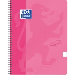 Kollegieblock Oxford Touch A4+ Rutat, rosa, 140 sidor