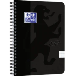 Kollegieblock Oxford Touch A5+ rutat, 90 g/m², 70 ark, svart