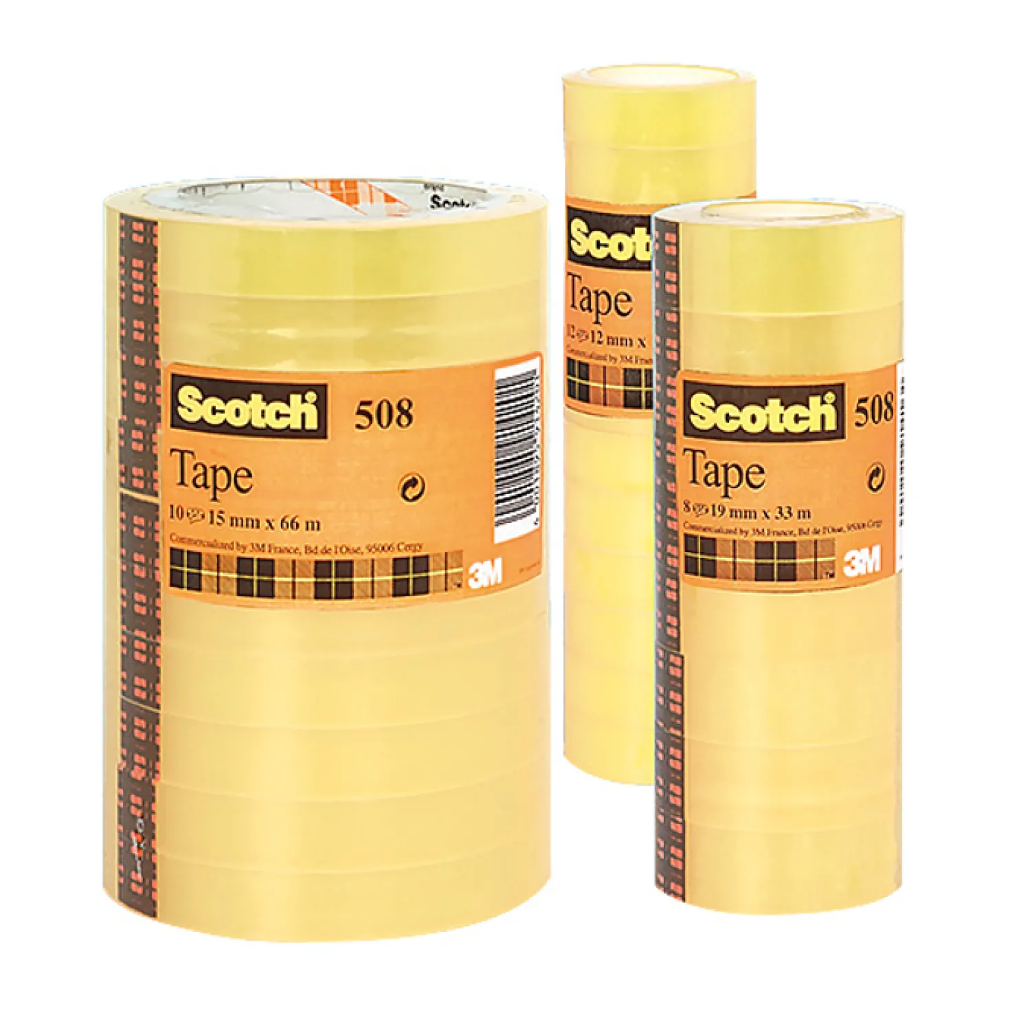 Kontorskontejp Scotch 508 Transparent, 15mm x 66m, 10 rullar