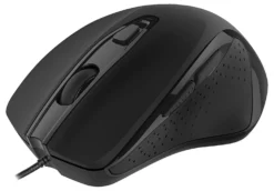 Kontorsmus Deltaco MS-801 Ergonomisk, trådbunden, tyst, svart