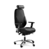 Kontorsstol Inergo Ergo, svart textil, mesh, kromad bas