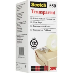 Kontorstejp Scotch 550 Transparent, 19mm x 33m