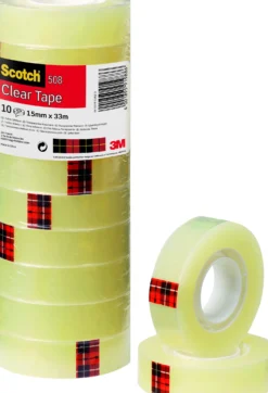 Kontortejp Scotch 508 Transparent, 15mm x 33m, 10 rullar