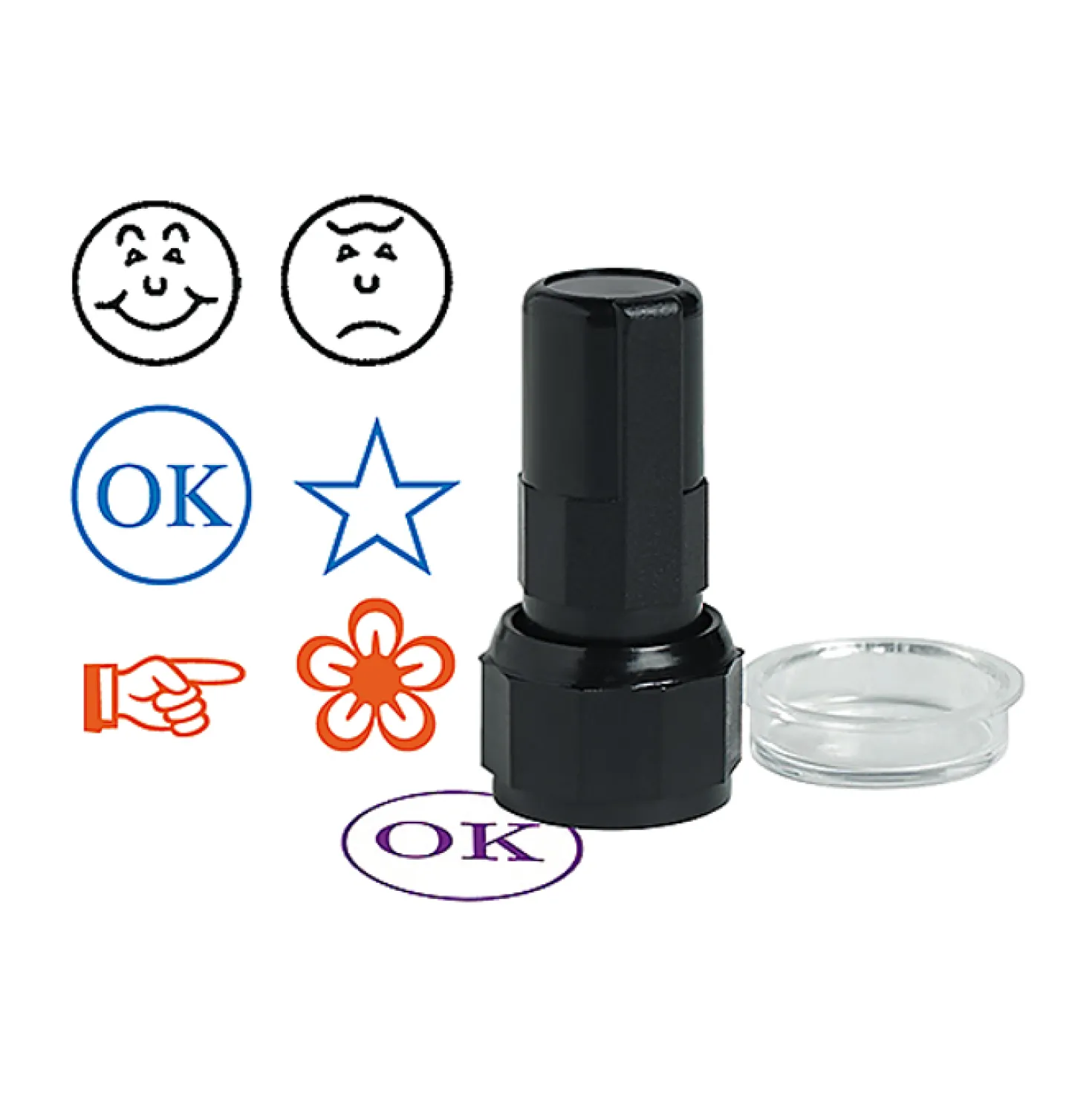 Kontrollstämpel Unistamp Glad Gubbe, svart, 12 mm