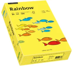 Kopieringspapper Rainbow A4 80g Mellangul, 500 ark