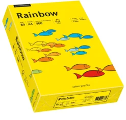 Kopieringspapper Rainbow A4 80g Intensivgul, 500 ark