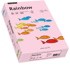 Kopieringspapper Rainbow A4 80g Ljusrosa, matt, 500 ark