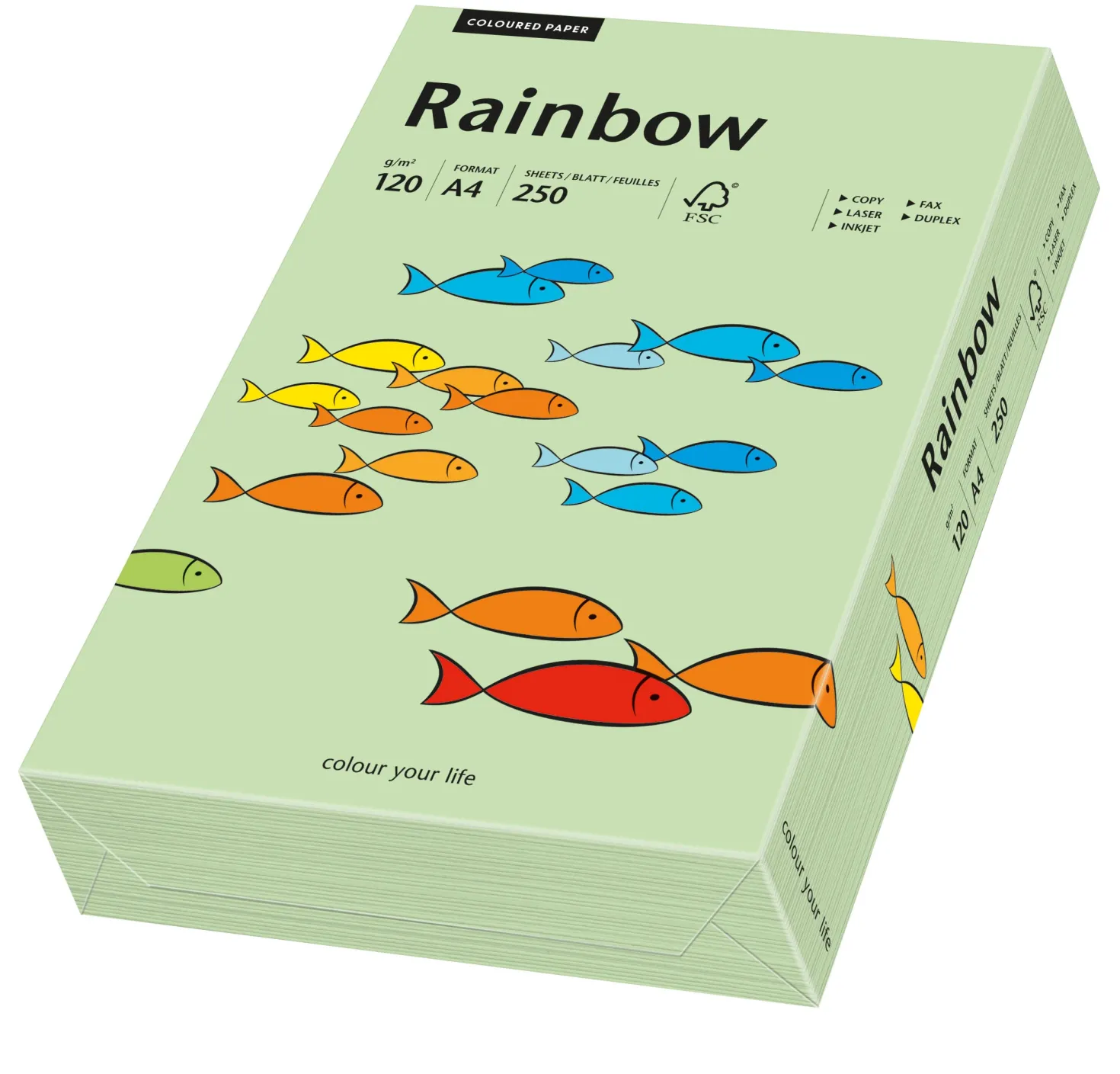 Kopieringspapper Rainbow A4 120g mellangrön, 250 ark