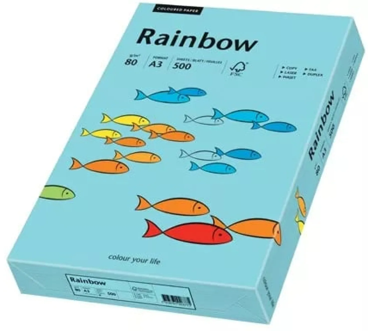 Kopieringspapper Rainbow A3 80g Mellanblå, 500 ark