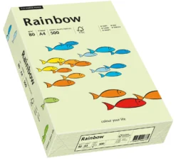 Kopieringspapper Rainbow A4 Ljusgrön, 80 g/m², 500 ark
