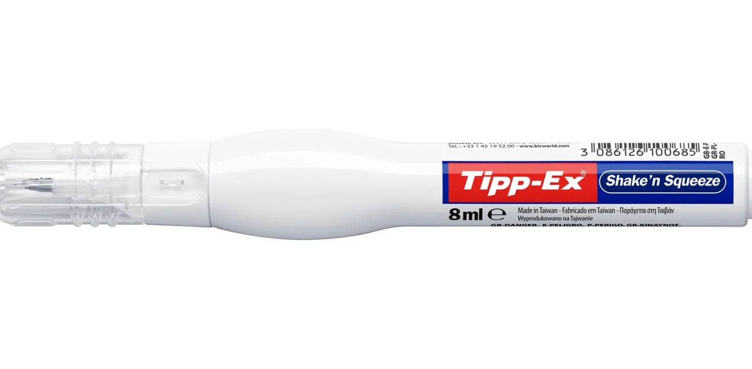 Korrigeringspenna Tipp-Ex Shak'n Squeeze, 8 ml, metallspets