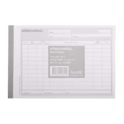 Körjournal Burde A5L med karbonpapper, 2x50 blad, hålstansad
