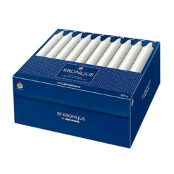 Kronljus Liljeholmens Stearin, vita, 20 cm, 50 st
