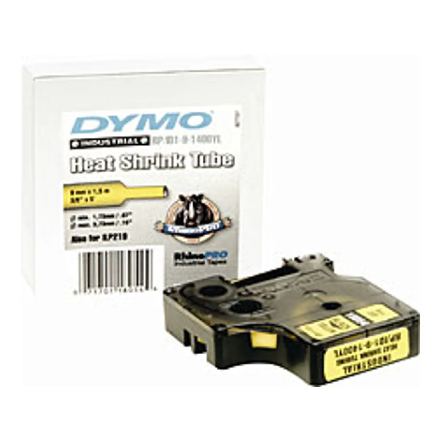 Krympslang Dymo M1400, 9mm, svart på vit