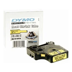 Krympslang Dymo Rhino, 24 mm, svart på vit, 3:1