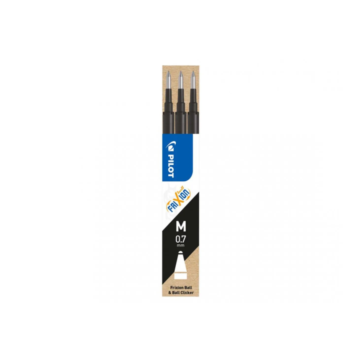 Kulpatron Pilot Frixion Clicker/LX, svart, 0,7 mm, 3 st