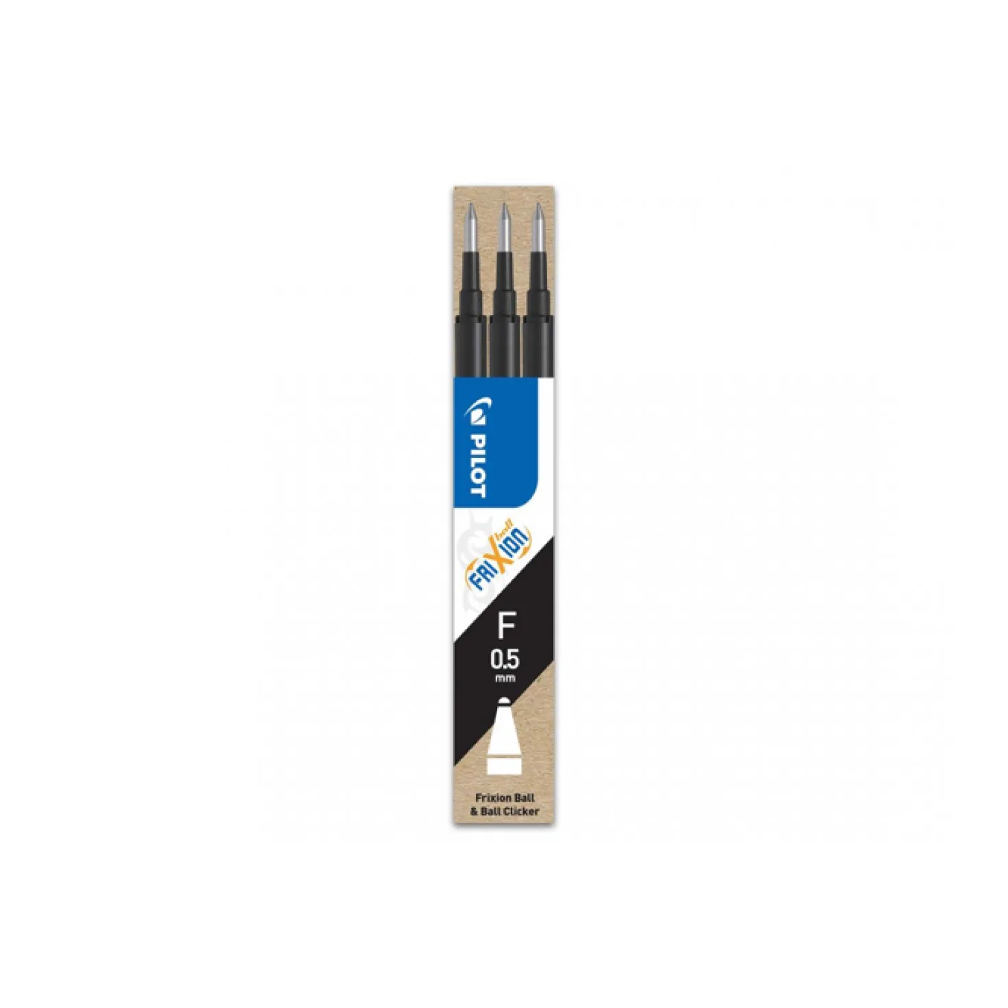 Kulpatron Pilot Frixion Clicker/LX, svart, 0,5 mm, 3 st