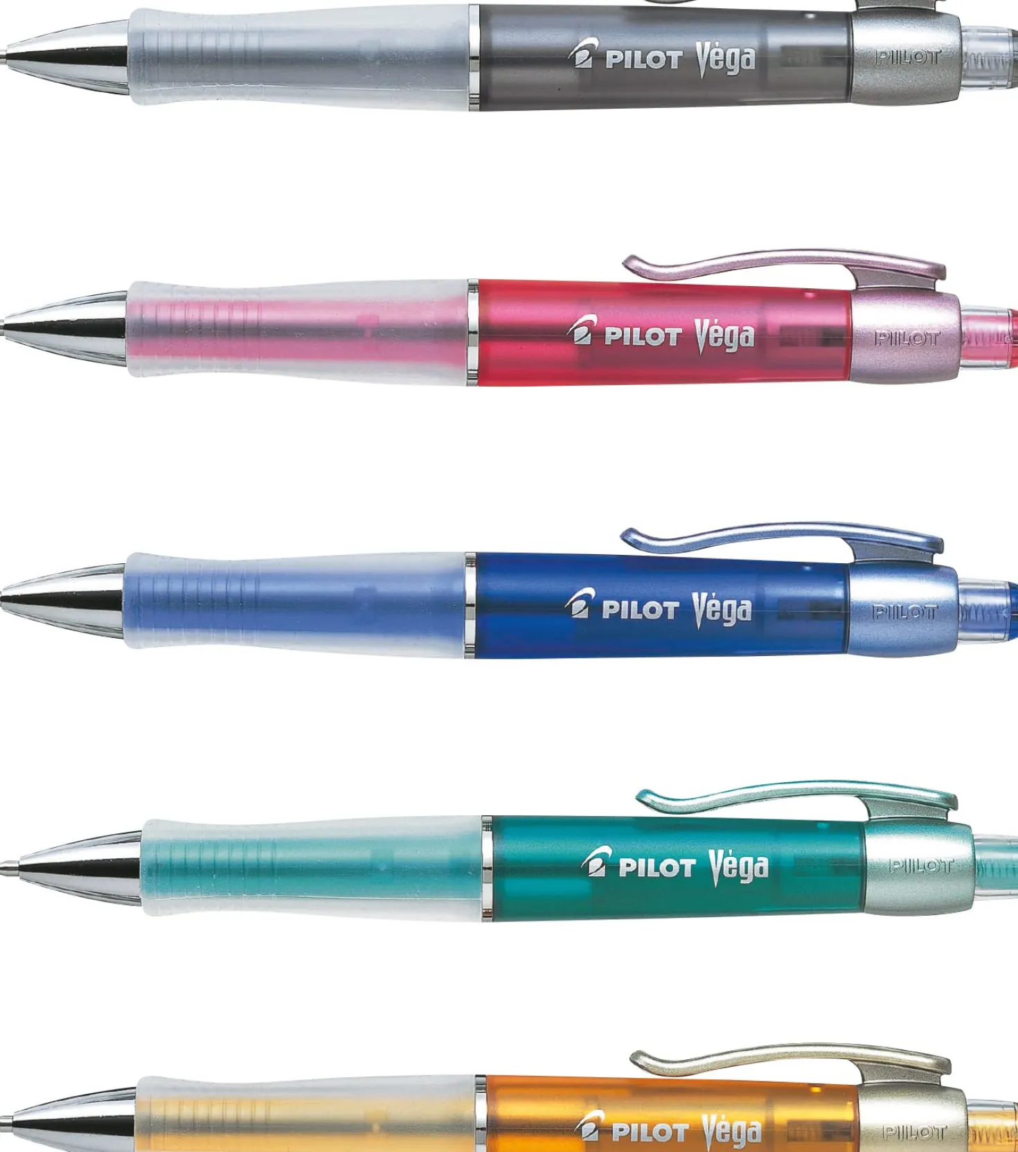 Kulspetspenna Pilot Vega, sorterade färger, påfyllningsbar, 1,0 mm