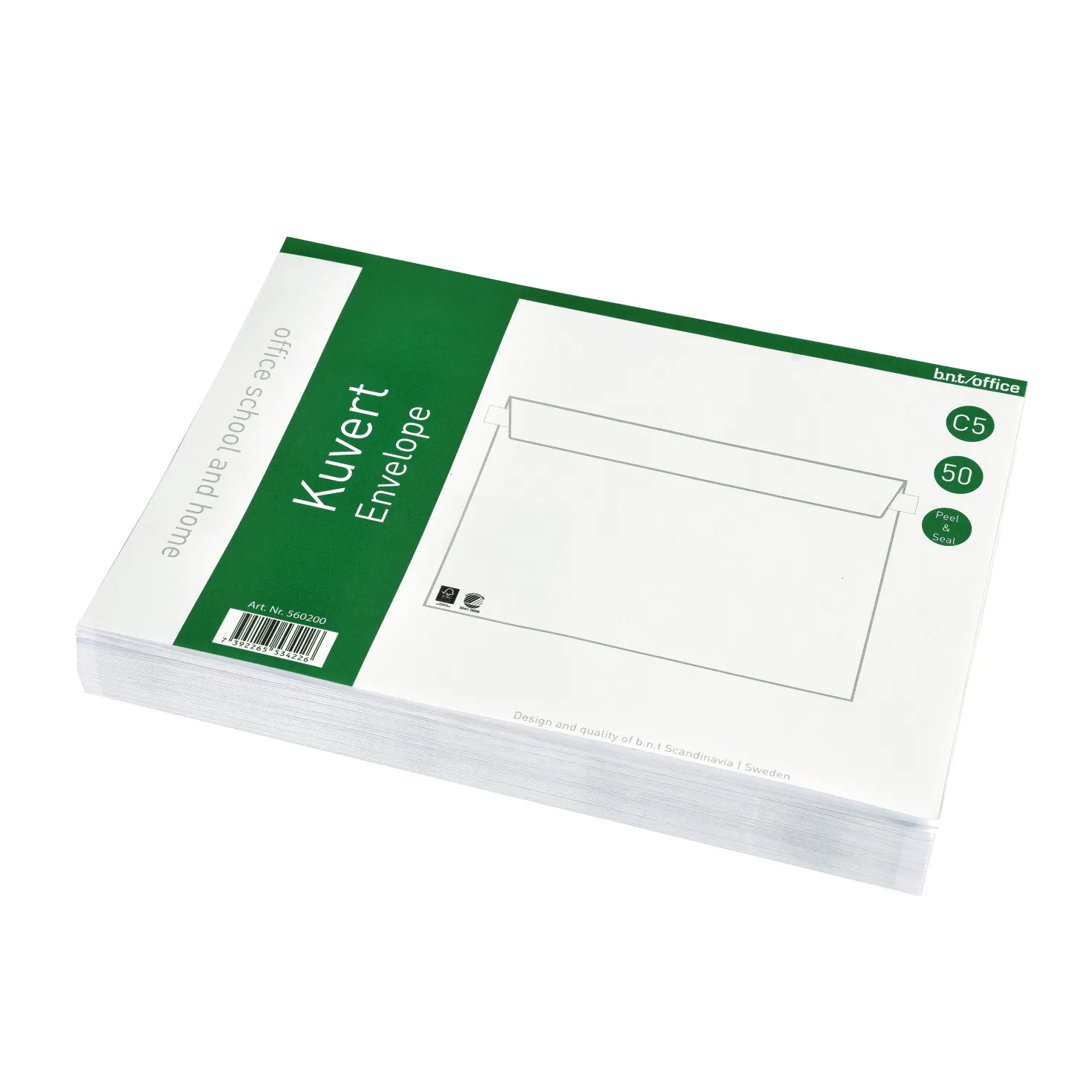 Kuvert C5 BNT Office Konsument Peel & Seal, vit, 50 st